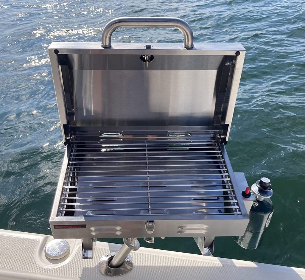 thumbnail image 2 of Quick Release Boat Rail Mount For Barbecue Grill – Inboard Outboard Marine Adapter 2 of 6