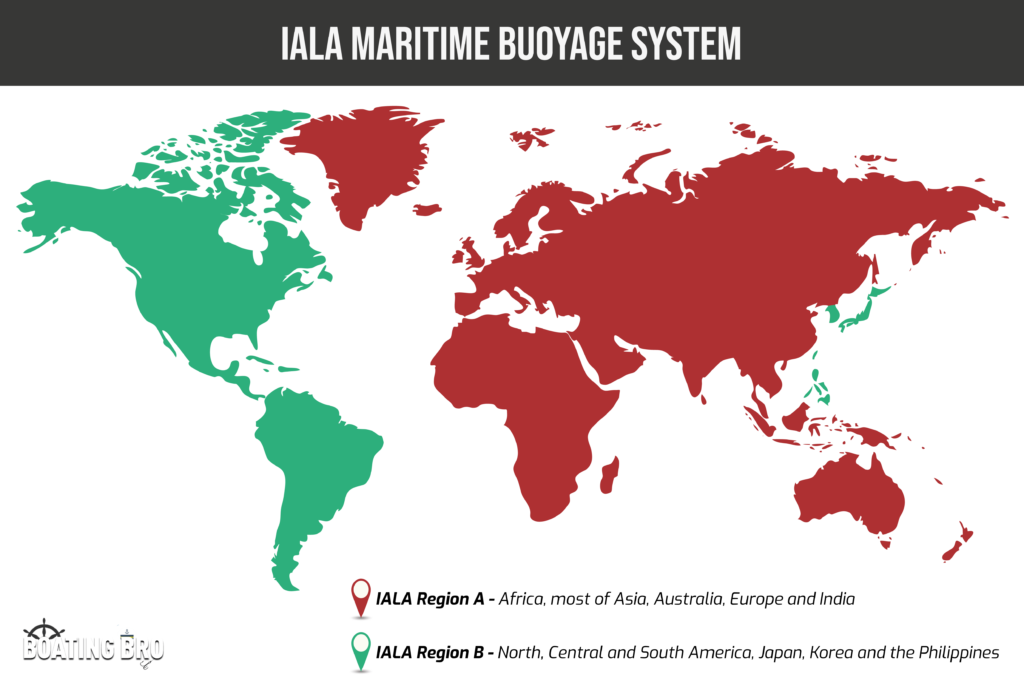 IALA Map in Region A and Region B