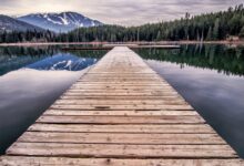 lake wooden dock