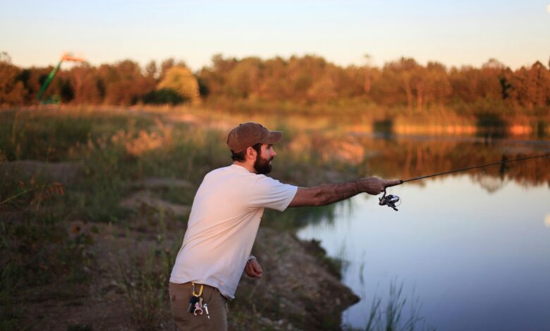 a man out for fishing